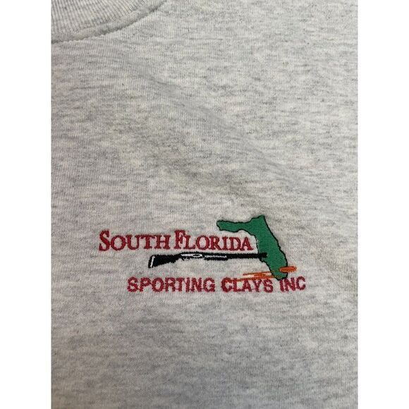 VINTAGE South Florida Sporting Clays Inc Riffle Gun Sweatshirt Men Large USA 90s - Picture 2 of 7
